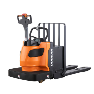 Doosan's 9 Series Electric Rider Pallet Trucks are absolutely essential for unloading and moving shipments from suppliers.